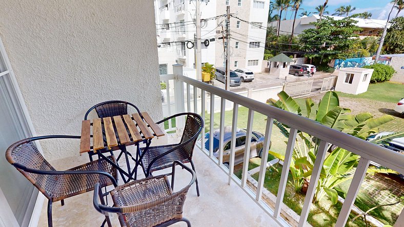 2 bedrooms, 2 bathrooms, steps from the beach.